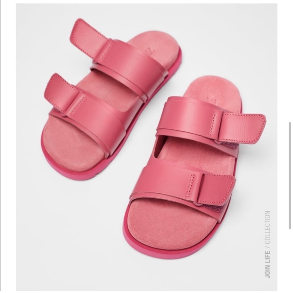 Zara Girls Leather Sandals - Picture 8 of 9